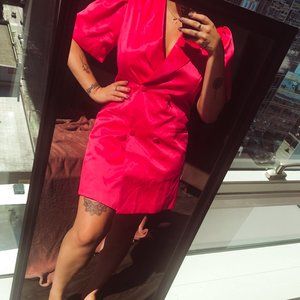 Hot Pink Blazer Dress